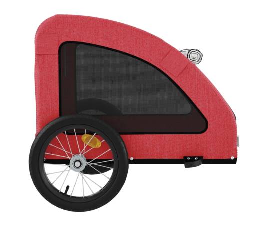 Remorcă de bicicletă pentru câini, roșu, textil oxford&fier, 7 image