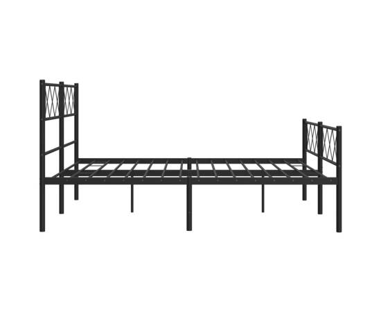 Cadru pat metalic cu tăblie de cap/picioare, negru, 140x190 cm, 6 image