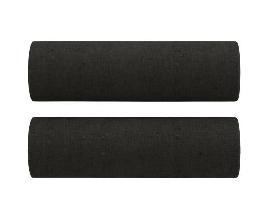 Canapea cu 2 locuri cu pernuțe, negru, 120 cm, textil, 5 image