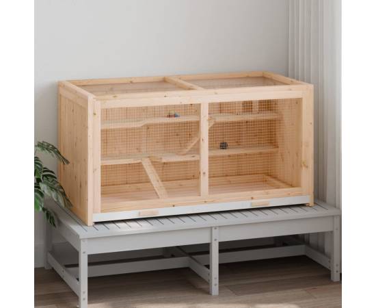 Cușcă pentru hamsteri, 89,5x45x45 cm, lemn masiv de brad, 2 image