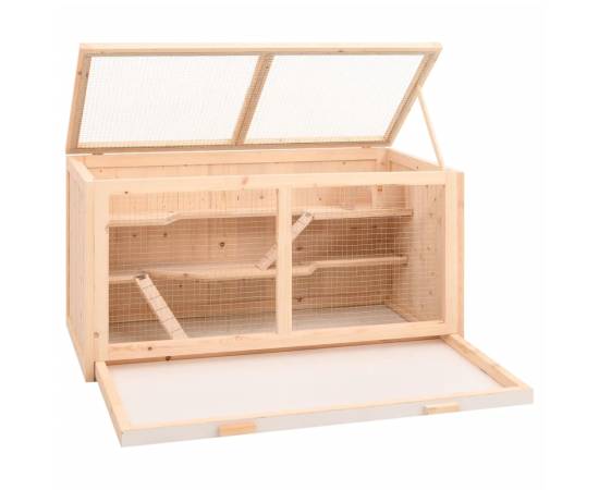Cușcă pentru hamsteri, 89,5x45x45 cm, lemn masiv de brad, 3 image