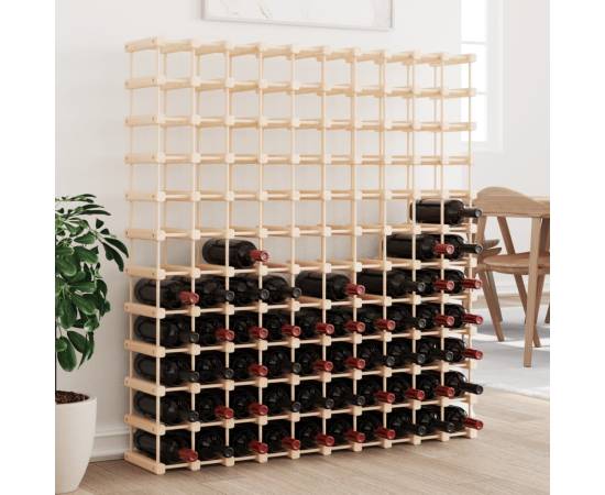 Raft de vin pentru 120 sticle 112,5x23x123,5 cm lemn masiv pin