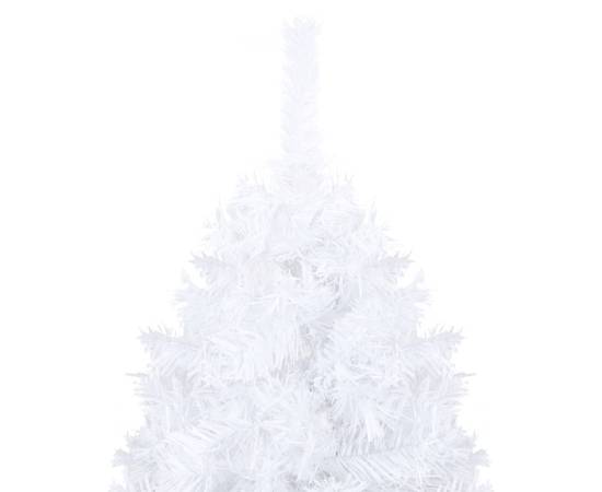 Set brad de crăciun artificial cu led-uri/globuri, alb, 240 cm, 3 image