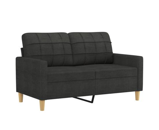 Set de canapele cu perne, 3 piese, negru, textil, 3 image