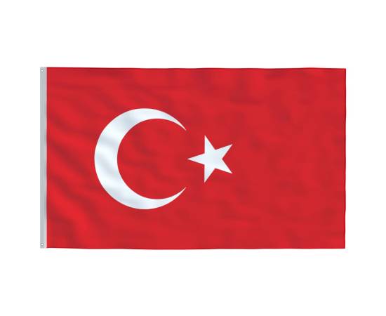 Steag turcia și stâlp din aluminiu, 6,23 m, 4 image