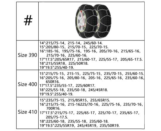 Lanțuri antiderapante de zăpadă auto, 2 buc., 9 mm, kn100, 7 image