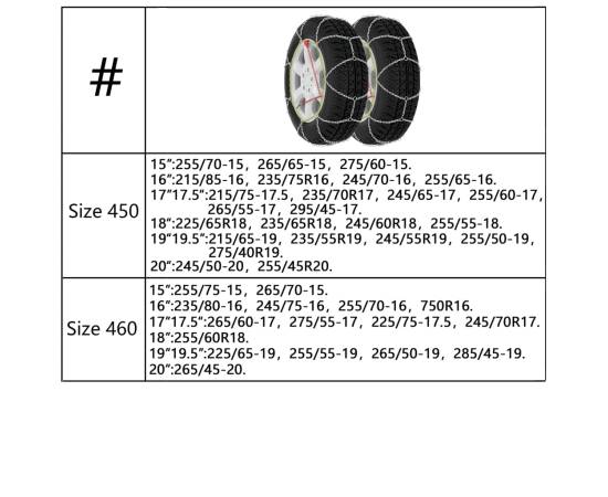 Lanțuri antiderapante de zăpadă auto, 2 buc., 9 mm, kn100, 8 image