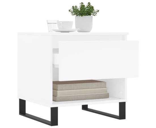 Măsuțe de cafea, 2 buc., alb, 50x46x50 cm, lemn compozit, 4 image