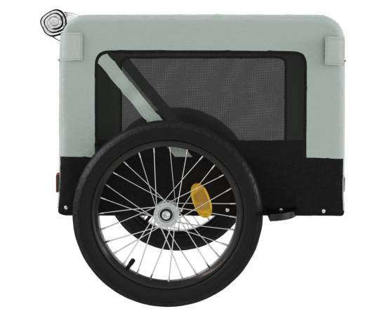 Remorcă de bicicletă câini gri&negru textil oxford&fier, 8 image