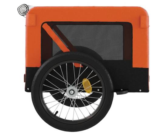 Remorcă de bicicletă câini portocaliu&negru textil oxford&fier, 8 image