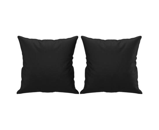 Canapea cu 2 locuri cu pernuțe, negru, 140 cm, piele ecologică, 5 image