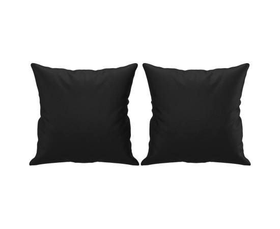 Canapea cu 3 locuri cu pernuțe, negru, 180 cm, piele ecologică, 5 image