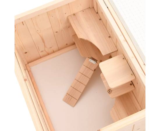Cușcă pentru hamsteri, 55x40x80 cm, lemn masiv de brad, 7 image