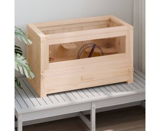 Cușcă pentru hamsteri, 60x30x35 cm, lemn masiv de brad, 2 image