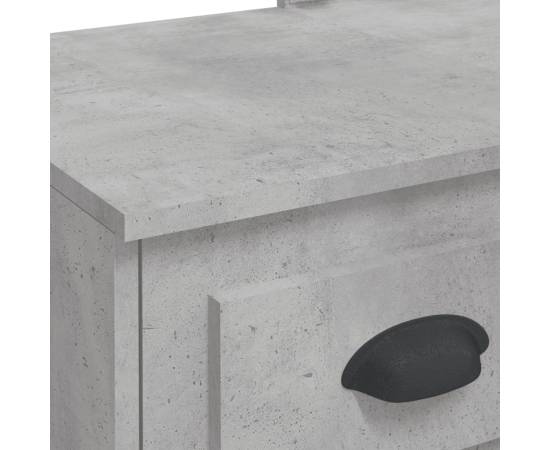 Masă de toaletă cu led-uri, gri beton, 90x42x132,5 cm, 8 image