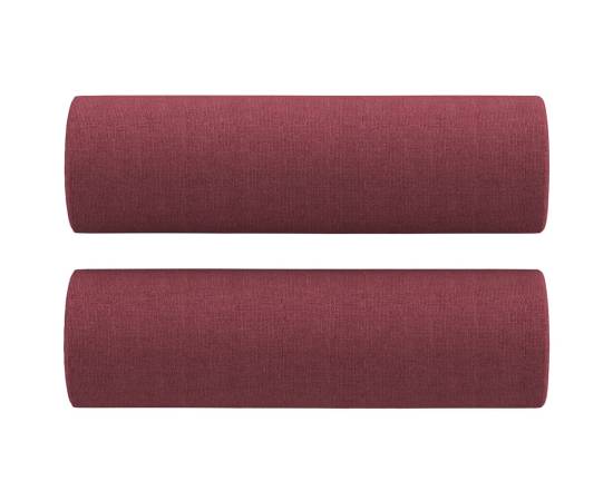 Canapea cu 3 locuri cu pernuțe, roșu vin, 180 cm, textil, 5 image