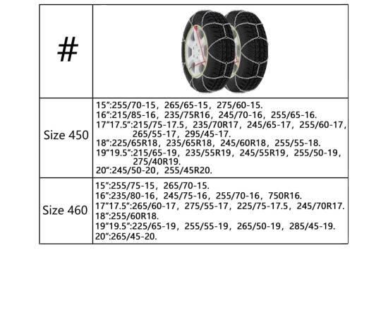 Lanțuri antiderapante de zăpadă auto, 2 buc., 9 mm, kn130, 8 image