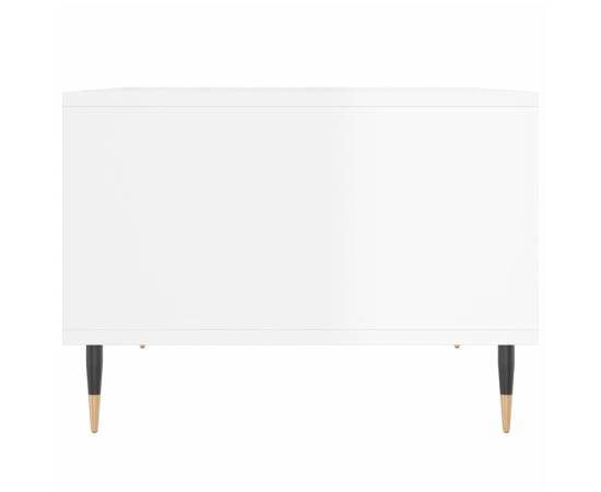 Măsuță de cafea, alb extralucios, 60x50x36,5 cm, lemn compozit, 5 image