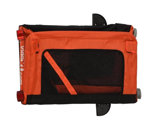 Remorcă de bicicletă câini portocaliu&negru textil oxford&fier, 10 image