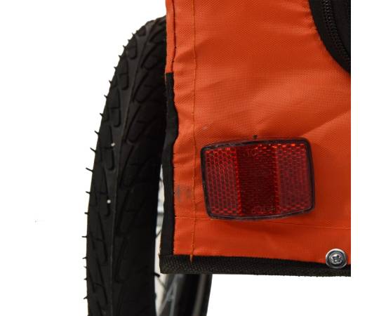 Remorcă de bicicletă câini portocaliu&negru textil oxford&fier, 11 image