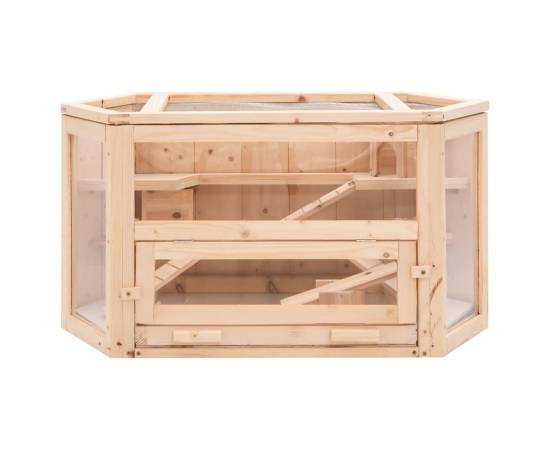 Cușcă pentru hamsteri, 80x40x43 cm, lemn masiv de brad, 4 image