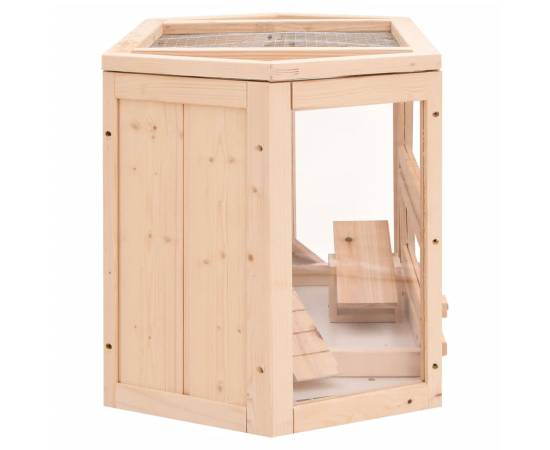 Cușcă pentru hamsteri, 80x40x43 cm, lemn masiv de brad, 5 image
