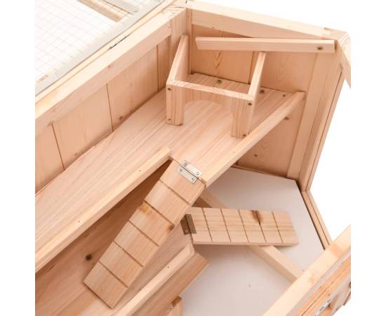 Cușcă pentru hamsteri, 80x40x43 cm, lemn masiv de brad, 7 image
