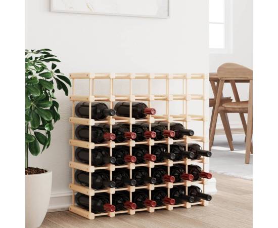 Raft de vin pentru 42 sticle, 68,5x23x68,5 cm, lemn masiv pin