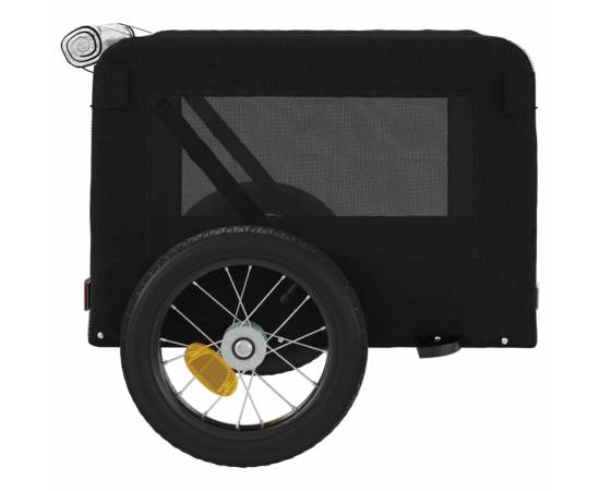 Remorcă de bicicletă pentru câini, negru, textil oxford și fier, 8 image