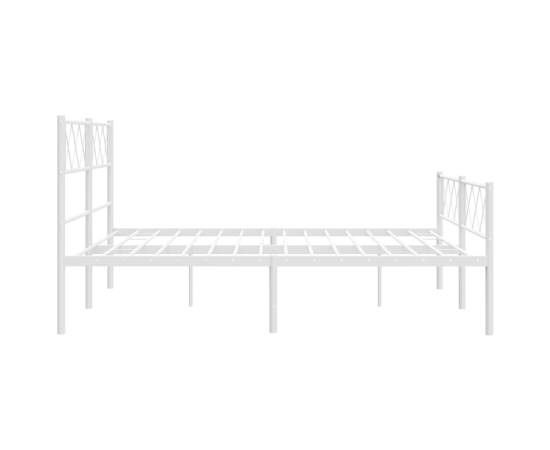 Cadru de pat metalic cu tăblie, alb, 120x190 cm, 6 image
