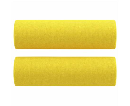 Canapea cu 3 locuri cu pernuțe, galben deschis, 180 cm, textil, 5 image