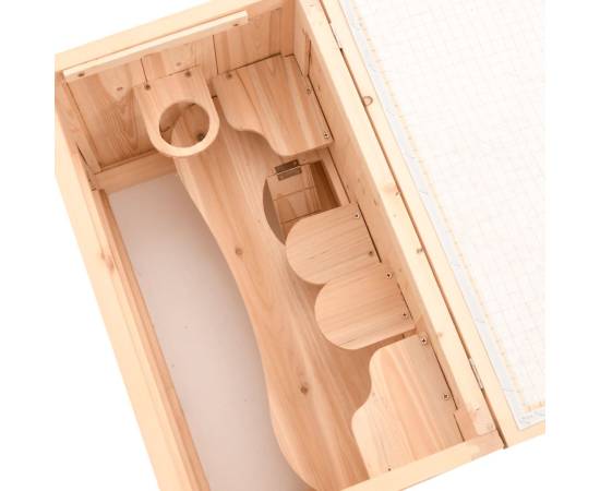 Cușcă pentru hamsteri, 60x35,5x42 cm, lemn masiv de brad, 7 image