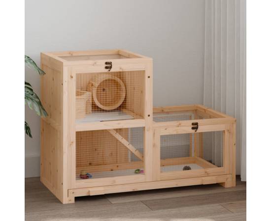 Cușcă pentru hamsteri, 81x40x60 cm, lemn masiv de brad