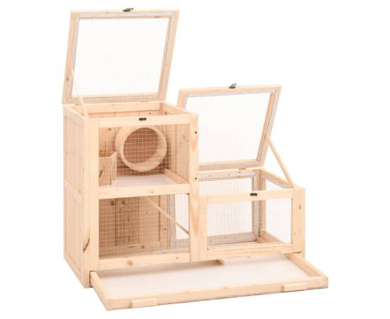 Cușcă pentru hamsteri, 81x40x60 cm, lemn masiv de brad, 3 image