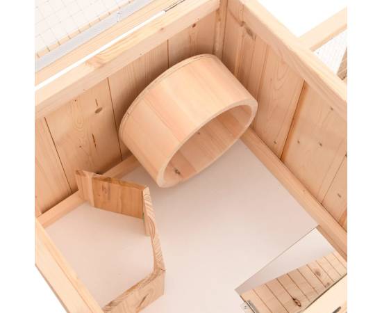 Cușcă pentru hamsteri, 81x40x60 cm, lemn masiv de brad, 7 image