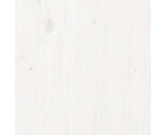 Noptieră, alb, 40x31x35,5 cm, lemn masiv de pin, 9 image