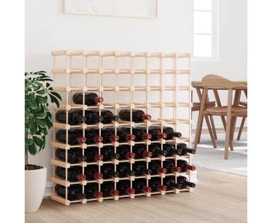 Raft de vin pentru 72 sticle, 90,5x23x90,5 cm, lemn masiv pin