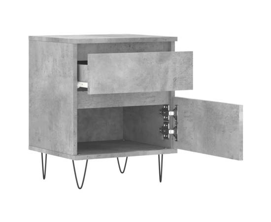 Noptiere, 2 buc., gri beton, 40x35x50 cm, lemn compozit, 7 image