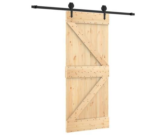 Ușă glisantă cu set de feronerie 85x210 cm, lemn masiv de pin, 2 image
