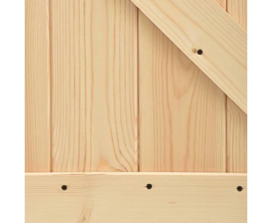 Ușă glisantă cu set de feronerie 95x210 cm, lemn masiv de pin, 7 image