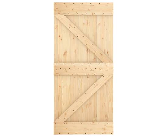Ușă glisantă cu set de feronerie 95x210 cm, lemn masiv de pin, 4 image