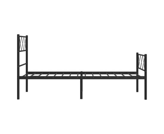 Cadru pat metalic cu tăblii de cap/picioare, negru, 107x203 cm, 6 image