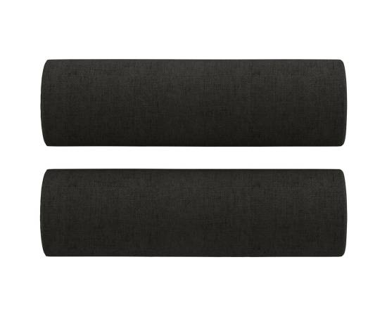 Canapea cu 3 locuri cu pernuțe, negru, 180 cm, textil, 5 image