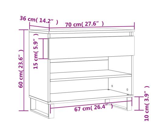 Pantofar, negru, 70x36x60 cm, lemn prelucrat, 11 image