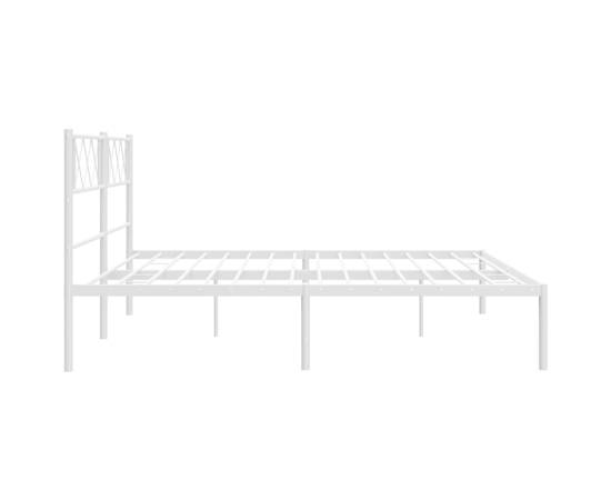 Cadru de pat metalic cu tăblie, alb, 180x200 cm, 6 image