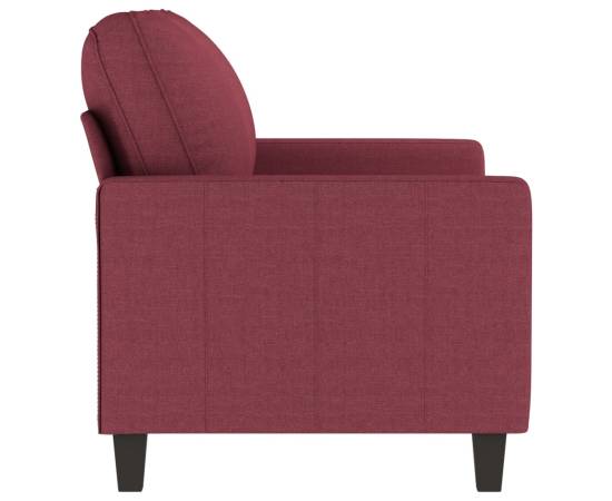 Canapea cu 2 locuri, roșu vin, 120 cm, material textil, 4 image