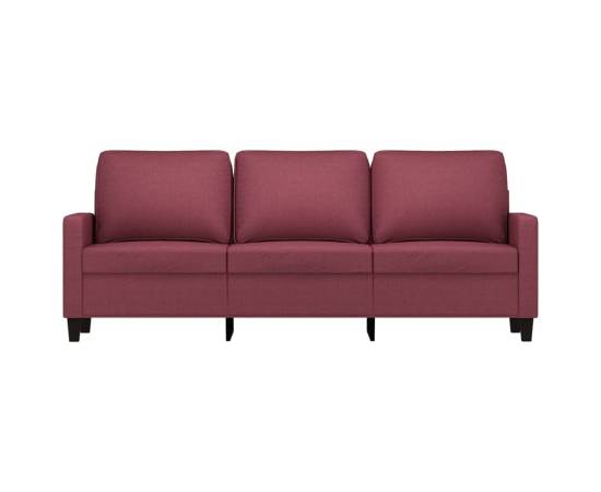 Canapea cu 3 locuri, roșu vin, 180 cm, material textil, 3 image