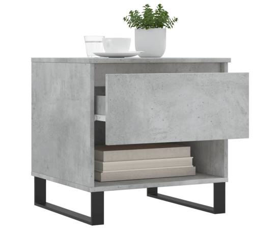 Măsuță de cafea, gri beton, 50x46x50 cm, lemn prelucrat, 4 image