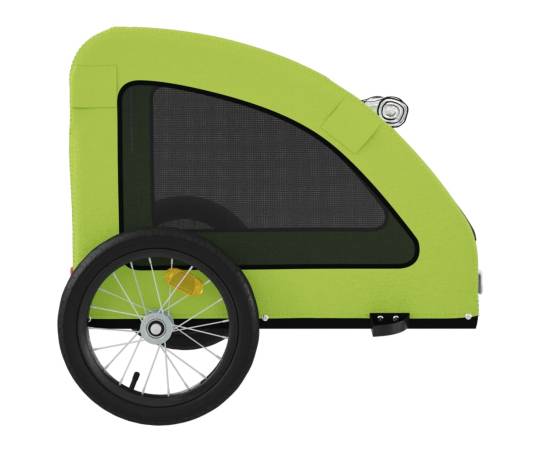 Remorcă de bicicletă pentru câini, verde, textil oxford și fier, 7 image