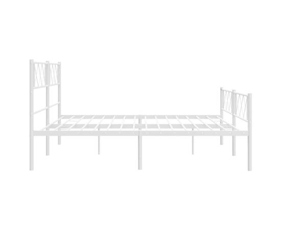 Cadru de pat metalic cu tăblie de cap/picioare, alb, 180x200 cm, 6 image